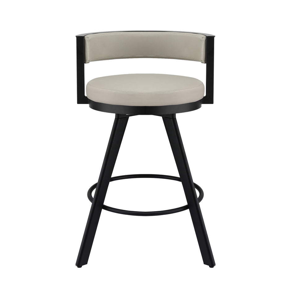 Artiss Bar Stool Swivel Kitchen Chair Metal PU Leather Counter Beige