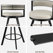 Artiss Bar Stool Swivel Kitchen Chair Metal PU Leather Counter Beige
