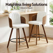Artiss Wooden Bar Stools Swivel Kitchen Counter Stool Chair 58cm Seat Height