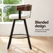 2x Artiss Bar Stools Swivel Kitchen Chairs Metal Legs Bentwood Counter White PU
