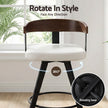 2x Artiss Bar Stools Swivel Kitchen Chairs Metal Legs Bentwood Counter White PU
