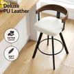2x Artiss Bar Stools Swivel Kitchen Chairs Metal Legs Bentwood Counter White PU