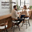 2x Artiss Bar Stools Swivel Kitchen Chairs Metal Legs Bentwood Counter White PU