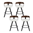 4x Artiss Bar Stools Swivel Kitchen Chairs Metal Legs Bentwood Counter White PU