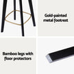 Artiss 4x Bar Stools Rattan Counter Kitchen Dinning Chair Bamboo Saddle Black