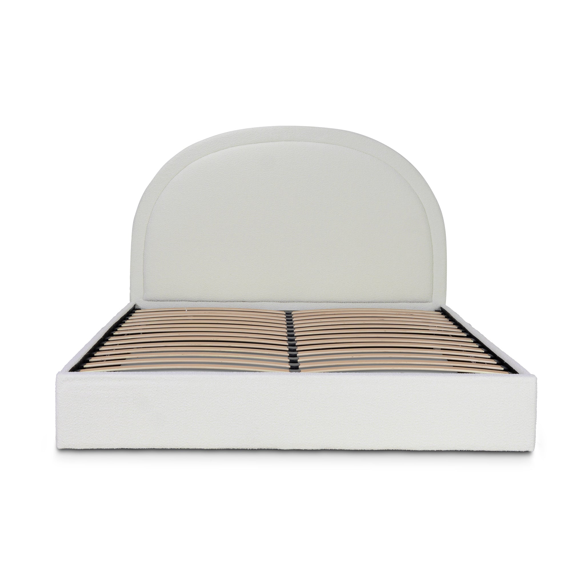 CBD10000-YO King Sized Bed Frame - Antique White Boucle with Storage