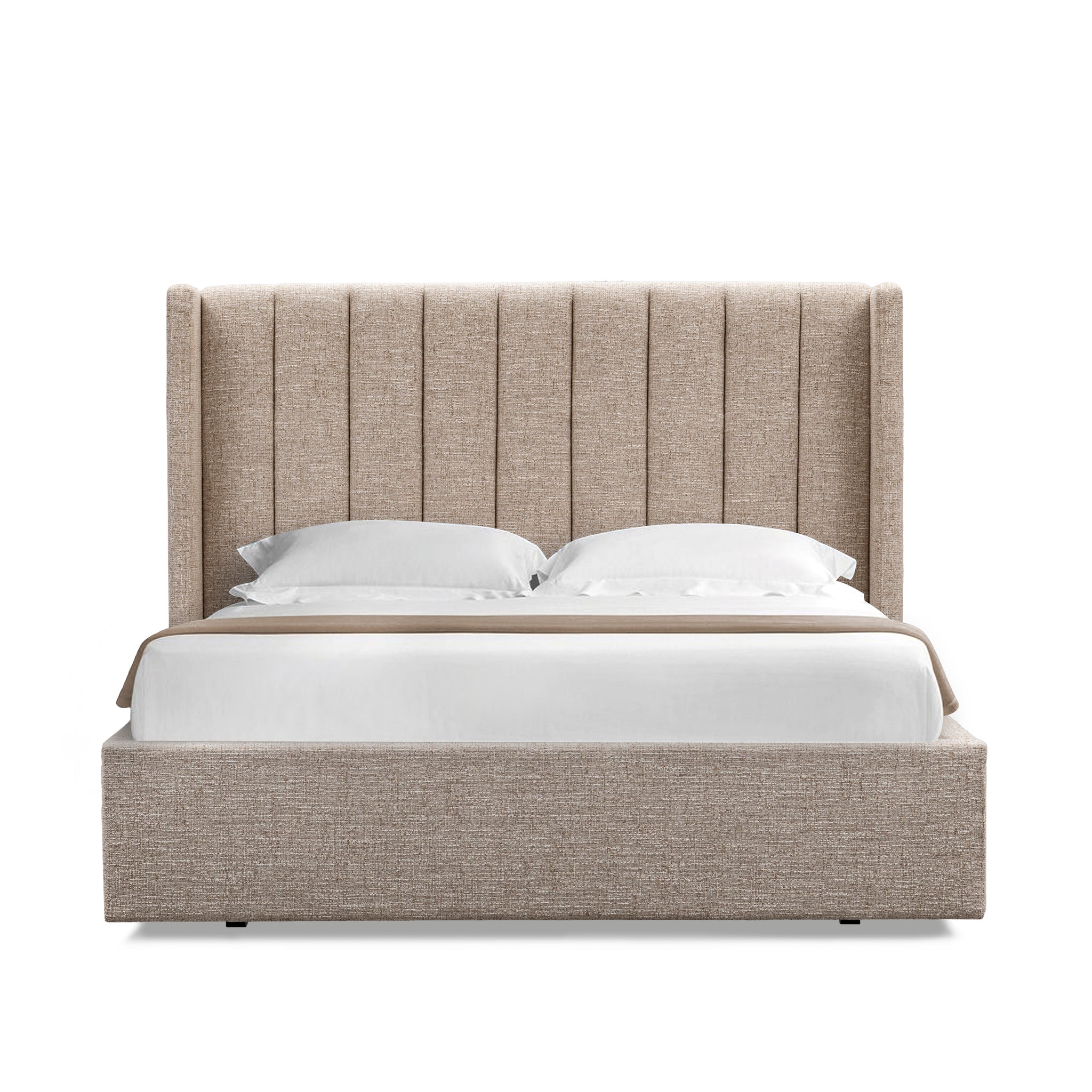 CBD10497-MI King Wide Base Bed Frame - Pale Beige