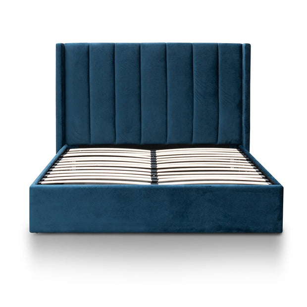 CBD6023-YO King Bed Frame - Teal Navy Velvet with Storage