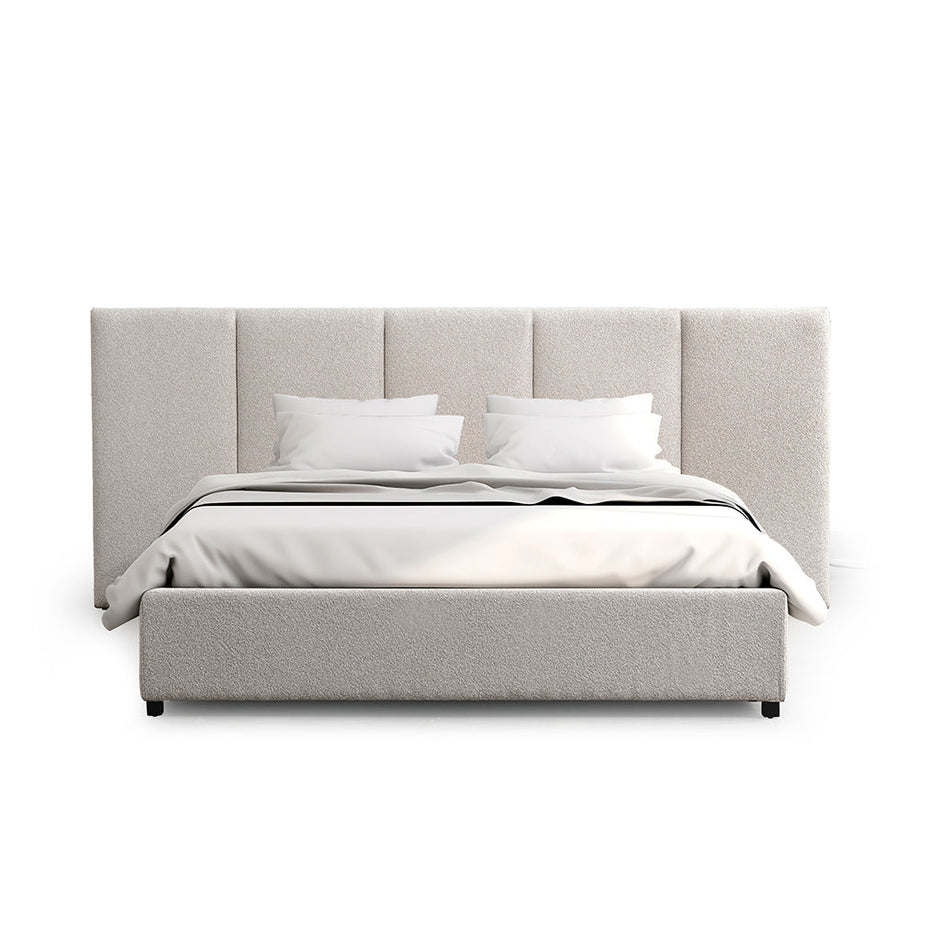CBD8758-MI Queen Bed Frame - Clay Grey with Storage