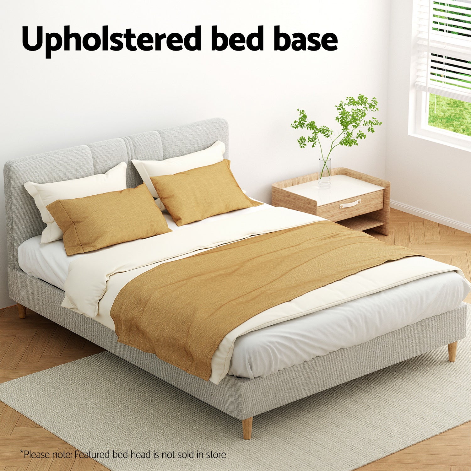 Artiss Bed Frame Double Size Beige ZORA