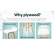 Artiss 4x Bar Stools Wooden Stool White