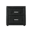 Artiss Bedside Table 2 Drawers Side Table Leather - CADEN Black