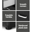 Artiss 2X Bedside Table 2 Drawers Side Table Leather - CADEN Black