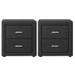Artiss 2X Bedside Table 2 Drawers Fabric - CADEN Charcoal