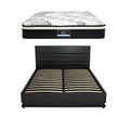 Artiss RGB LED Queen Bed Frame with 32cm Giselle Mattress Set