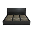 Artiss Bed Frame King Size LED Gas Lift Black LUMI