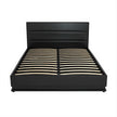 Artiss Bed Frame Queen Size LED Gas Lift Black LUMI