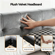 Artiss Double Size Bed Frame Plush Soft Headboard Velvet Platform Base for Modern Bedrooms Grey