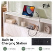 Artiss Queen Bed Frame with Storage Charging Station & LED White