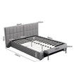 Artiss Double Size Upholstered Gas Lift Bed Frame with Foldable Bench PVC Leather Platform Bed with Storage
