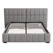 Artiss Double Size Upholstered Gas Lift Bed Frame with Foldable Bench PVC Leather Platform Bed with Storage