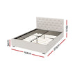 Artiss Bed Frame Double Size Gas Lift Beige VILA