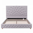 Artiss Double Bed Frame with Tufted Headboard and Plywood Slats Grey