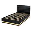 Artiss Bed Frame King Single Size LED Gas Lift Black LUMI