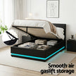 Artiss Bed Frame King Single Size LED Gas Lift Black LUMI