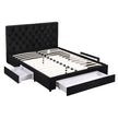 Artiss Double Bed Frame Storage Charging Station Upholstered 3 Drawers USB Type-C