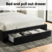 Artiss Queen Bed Frame Storage Charging Station Upholstered 3 Drawers USB Type-C