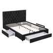 Artiss Queen Bed Frame Storage Charging Station Upholstered 3 Drawers USB Type-C