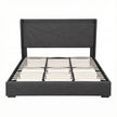 Artiss King Bed Frame Gas Lift Storage Bed with Charging Ports Upholstered Geometric Headboard Charcoal Grey