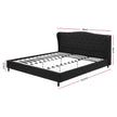 Artiss King Bed Frame Wingback Headboard Charcoal Grey Linen Upholstered Platform Bed Base