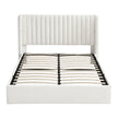 Artiss Double Bed Frame with Gaslift Storage USB Type-C Charging Ports Velvet Upholstery White