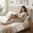 Artiss Queen Bed Frame with Storage Adjustable Headboard Platform Base Linen Fabric Charging Ports