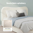 Artiss Double Bed Frame with Gaslift Storage Wooden Platform Mattress Base Boucle Upholstered White