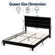 Artiss Queen Bed Frame Upholstered Platform Base with Geometric Headboard Black Velvet