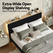 Artiss Double Bed Frame Upholstered Adjustable Headboard Mood Lighting Heavy Duty Black Velvet
