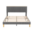 Artiss Double Bed Frame Upholstered Adjustable Headboard Mood Lighting Heavy Duty Grey Velvet