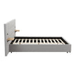 Artiss Queen Bed Frame with Wide Headboard, Floating Shelves and USB Grey