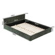 Artiss Double Bed Frame Chenille Heavy Duty Platform Base Green 300kg Support No Box Spring Needed