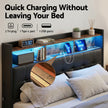 Artiss Queen Bed Frame with Gas Lift Storage LED Lights Charging Station Headboard with Open Shelf