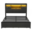 Artiss Queen Bed Frame with Storage Drawers & Headboard, 2 Drawer, USB, LED