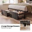 Artiss Queen Bed Frame with Storage Drawers & Headboard, 2 Drawer, USB, LED