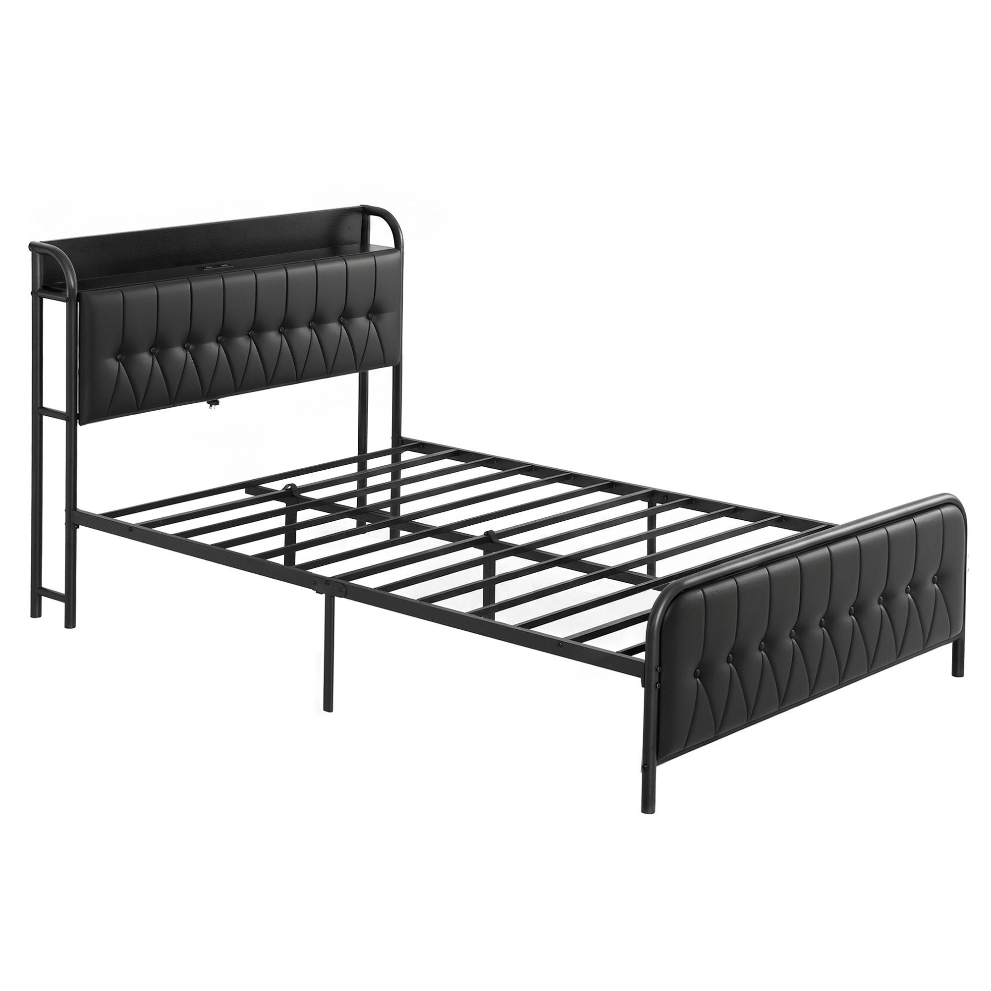 Artiss Double Bed Frame with Storage Headboard SAA Certified Charging Station
