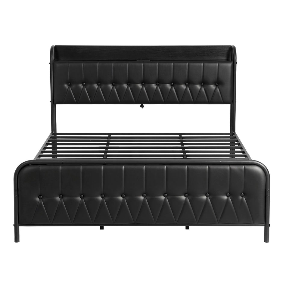 Artiss King Bed Frame with Storage Headboard SAA Certified Charging Station