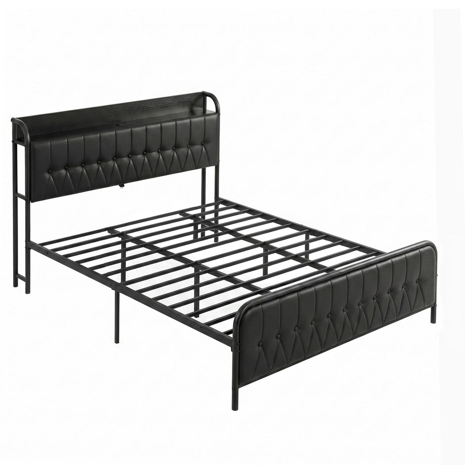 Artiss King Bed Frame with Storage Headboard SAA Certified Charging Station