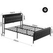 Artiss Queen Bed Frame with Storage Headboard SAA Certified Charging Station