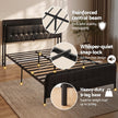 Artiss Queen Bed Frame with Storage Headboard SAA Certified Charging Station